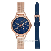 ELLE ELL27002 Laddies Rosegold Dial Blue Stainless Steel EXtra Strap Leather